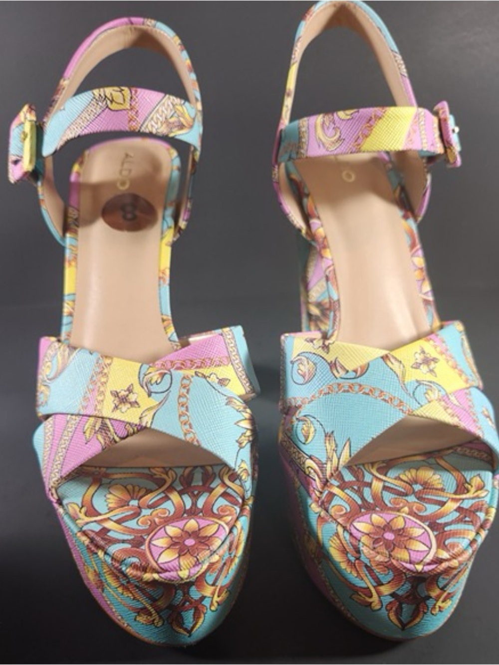 ALDO Multi-Color Patterned Platform High Heel Sandals - Picture 2 of 5